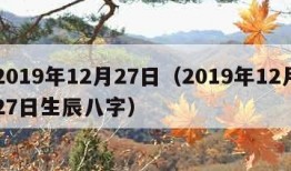 2019年12月27日（2019年12月27日生辰八字）