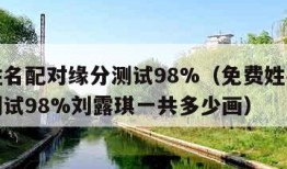 免费姓名配对缘分测试98%（免费姓名配对缘分测试98%刘露琪一共多少画）