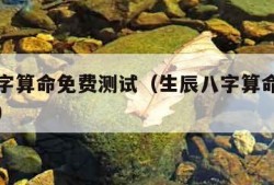 生辰八字算命免费测试（生辰八字算命免费测试最准）