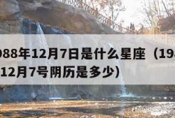 1988年12月7日是什么星座（1988年12月7号阴历是多少）