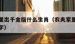 农夫家里出千金指什么生肖（农夫家里出千金打一数字）