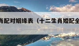 12生肖配对姻缘表（十二生肖婚配全解析 配对）