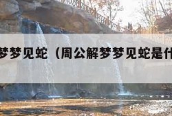 周公解梦梦见蛇（周公解梦梦见蛇是什么意思）